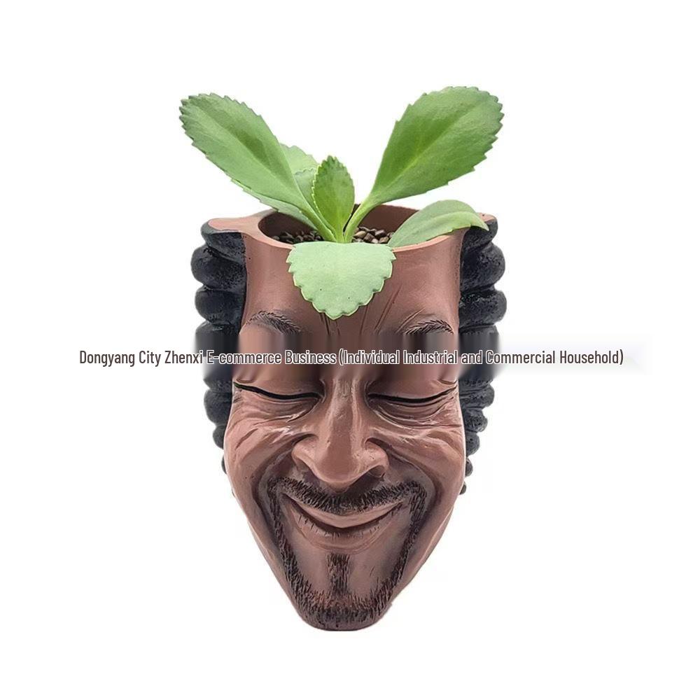 

Black Portrait Flower Pot Pen Holder for Succulents - Ideal Gift for Mother s Day or Children s Day