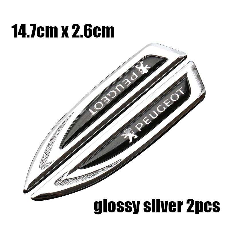 2pcs/1pair new 3D Peugeot logo metal Car Fender side Car door Emblem car window sticker styling Accessories