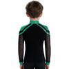 Boys V Neck Long Sleeve Shiny Metallic Color Block Figure Skating Top