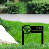 Custom Iron Garden Stakes House Numbers Outdoor Decor Lawn Sign Metal Yard Art