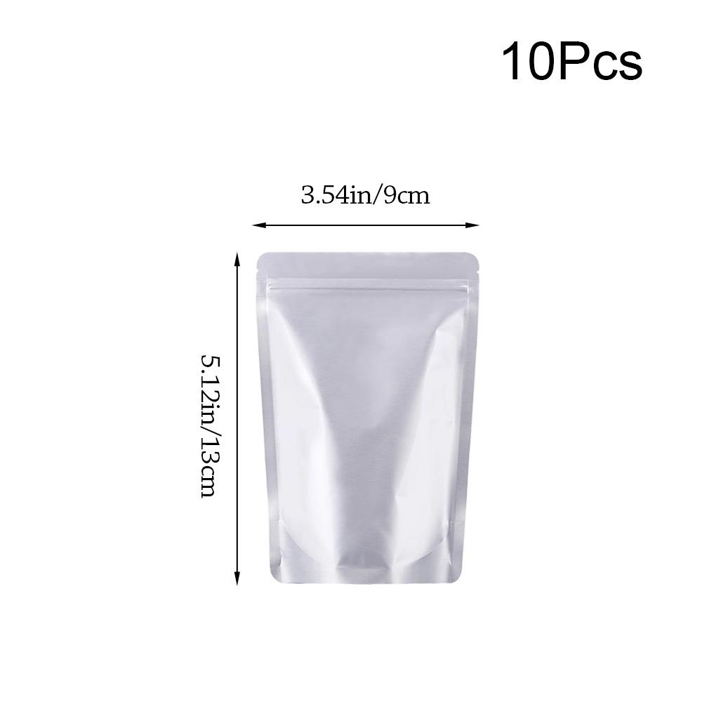 10Pcs/Bag Reusable Food Bag Aluminum Foil Kitchen Organizer Bags New Freezer Stand Up Bag