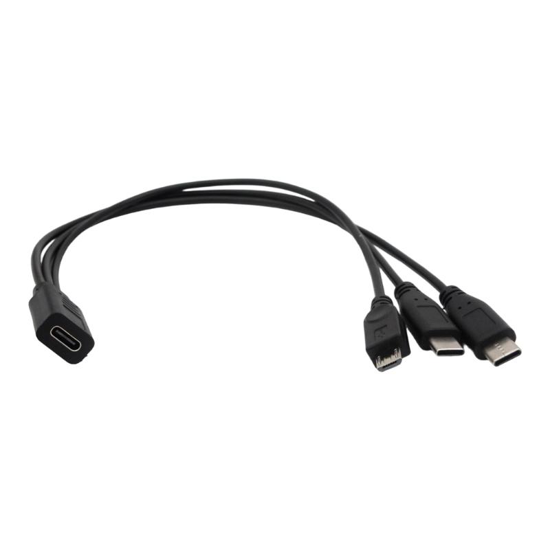 USB Type C Splitter Chargers Cable Highly speed Data Transfer Cord Compactly 30cm Length for Smartphones Accessories