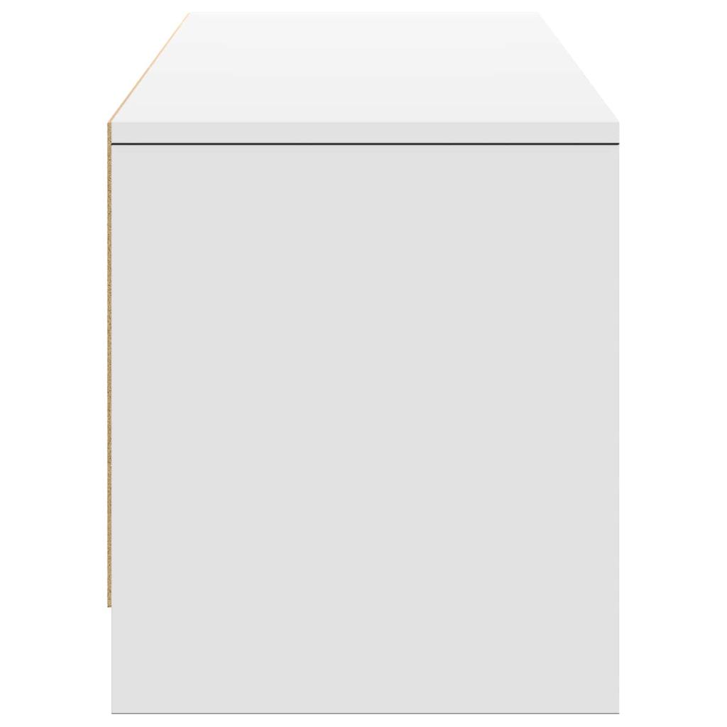 TV Stand with LED Lighting White 165 X 34 X 40 Cm Engineered Wood