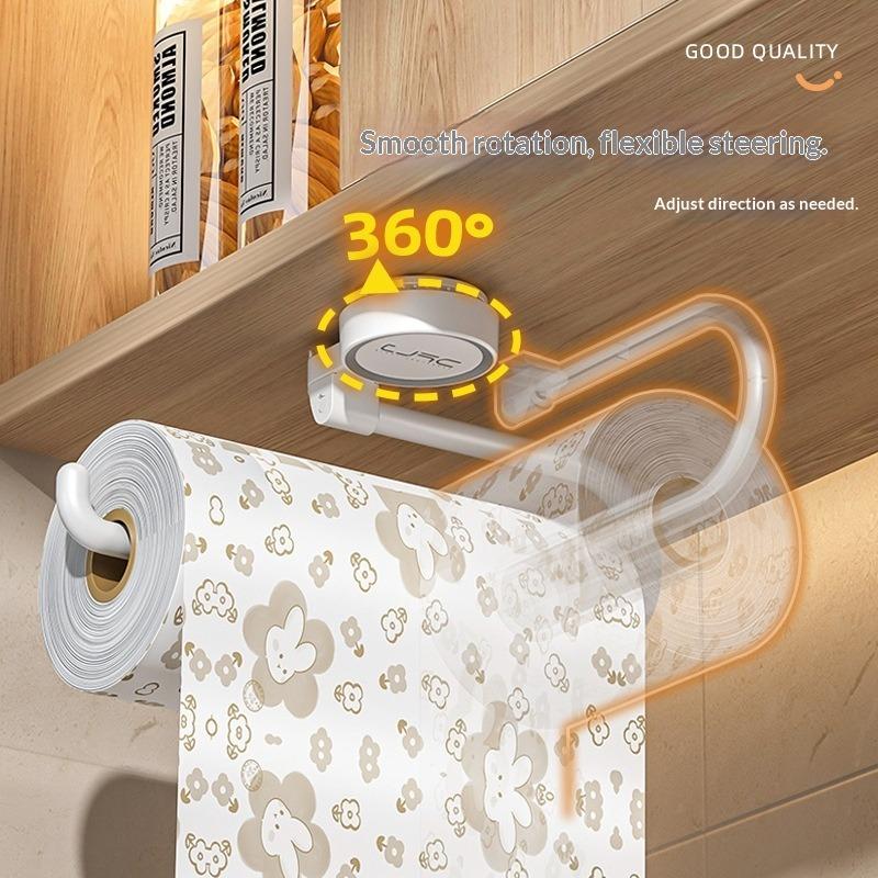 Suction Cup Kitchen Tissue Shelf Wall Hanging Paper Rack No Punching Roll Paper Rack Lazy Rag Hanging Rod Oil-absorbing Paper Hanger