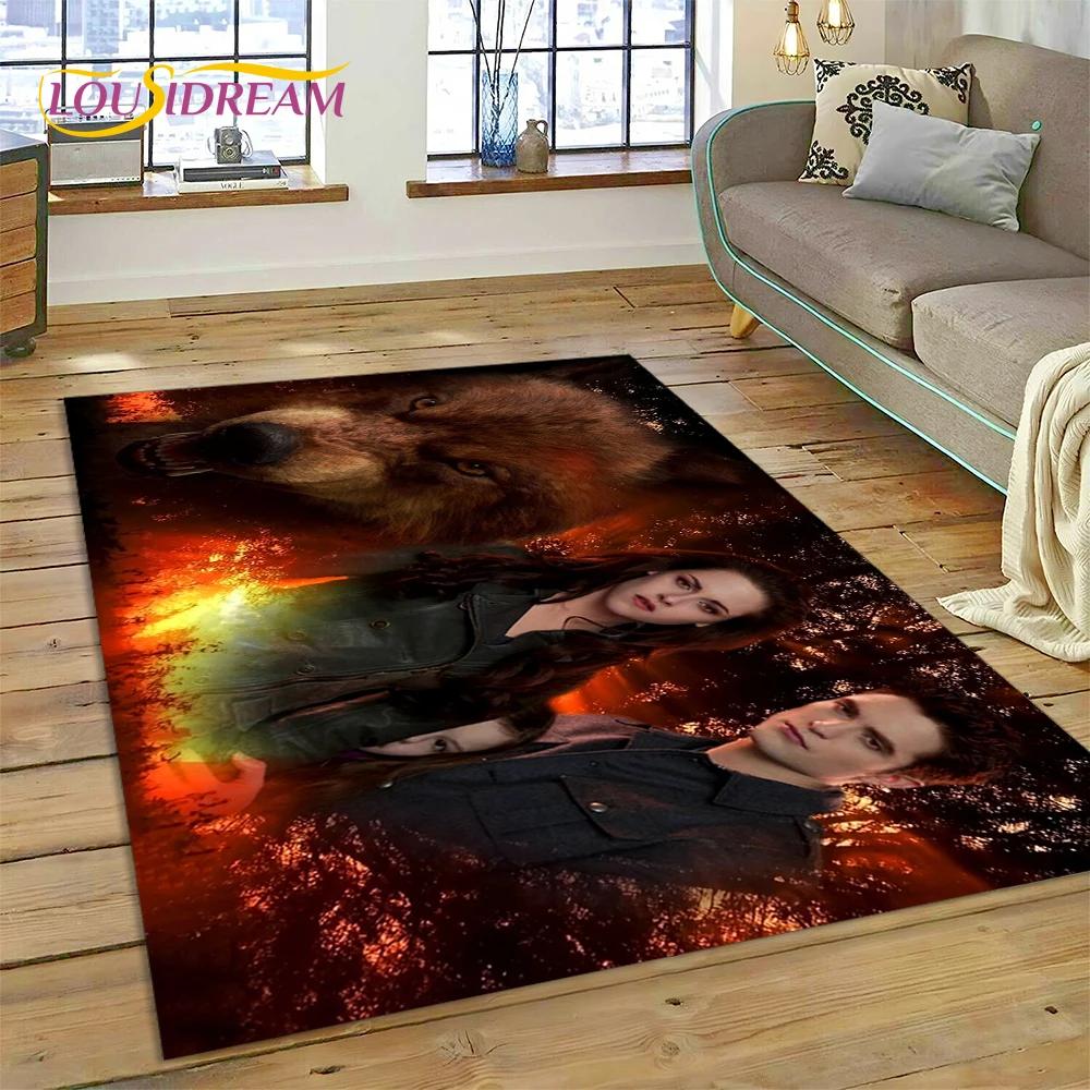 3D Saga Twilight Edward Bella Tapis Moquette pour Salon Chambre Décoration de Maison, Tapis de Sol Antidérapant Décoration pour Canapé Paillasson
