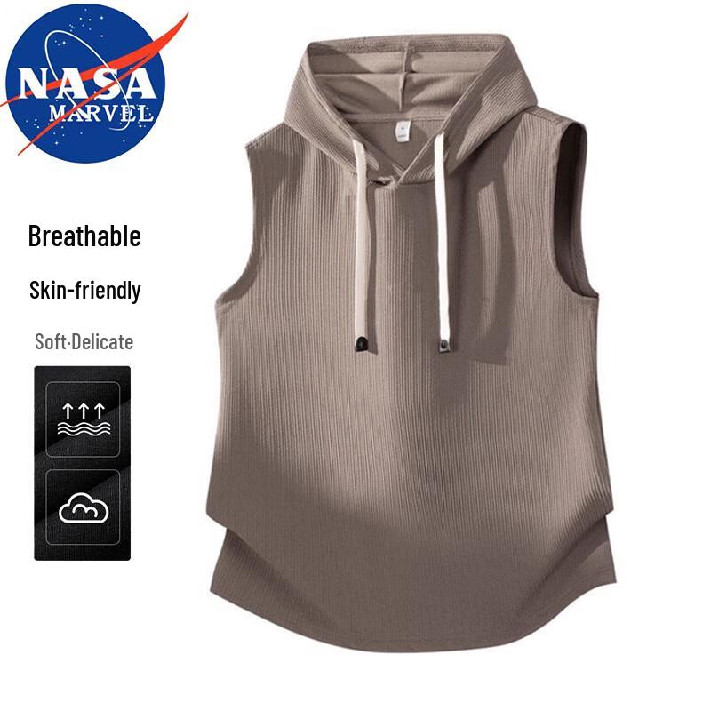 NASA MARVEL Men s Sleeveless Hooded Vest T-Shirt XL