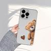 Love Bear Pattern Transparent Phone Case Suitable for iPhone 17 16 15 14 13 12 11 Pro/Max/Plus Anti Drop and Anti Shock