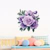 Purple Peony Floral Toilet Wall Sticker Self-Adhesive Waterproof Removable Bathroom Elegant Home Decor Art