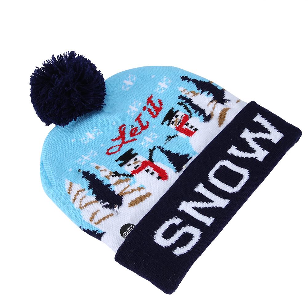 Christmas Knitted Soft Warm Winter Hat Light Hat for Children Adults Festivals Holiday PartyType 6