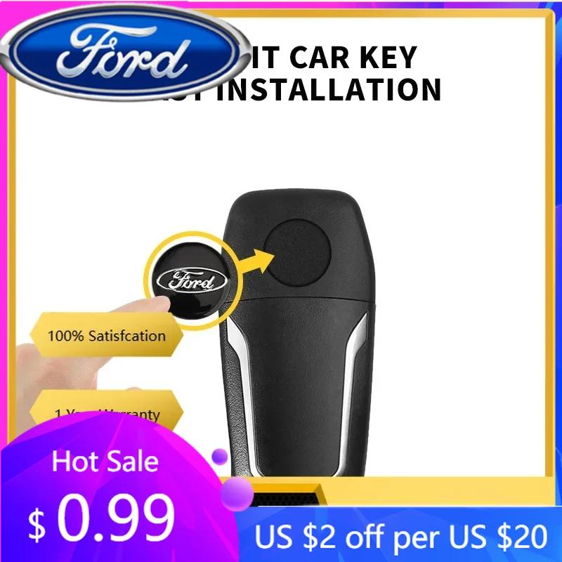 New 2026 Car Sticker For Ford 14mm/21mm Aluminum Car Remote Key Shell Emblem Sticker For Ford S Max Ford Focus Mk2 Mk3 Fiesta Mk