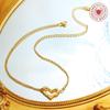 Korean Fashion Titanium Heart Clavicle Necklace with Double-Sided Texture