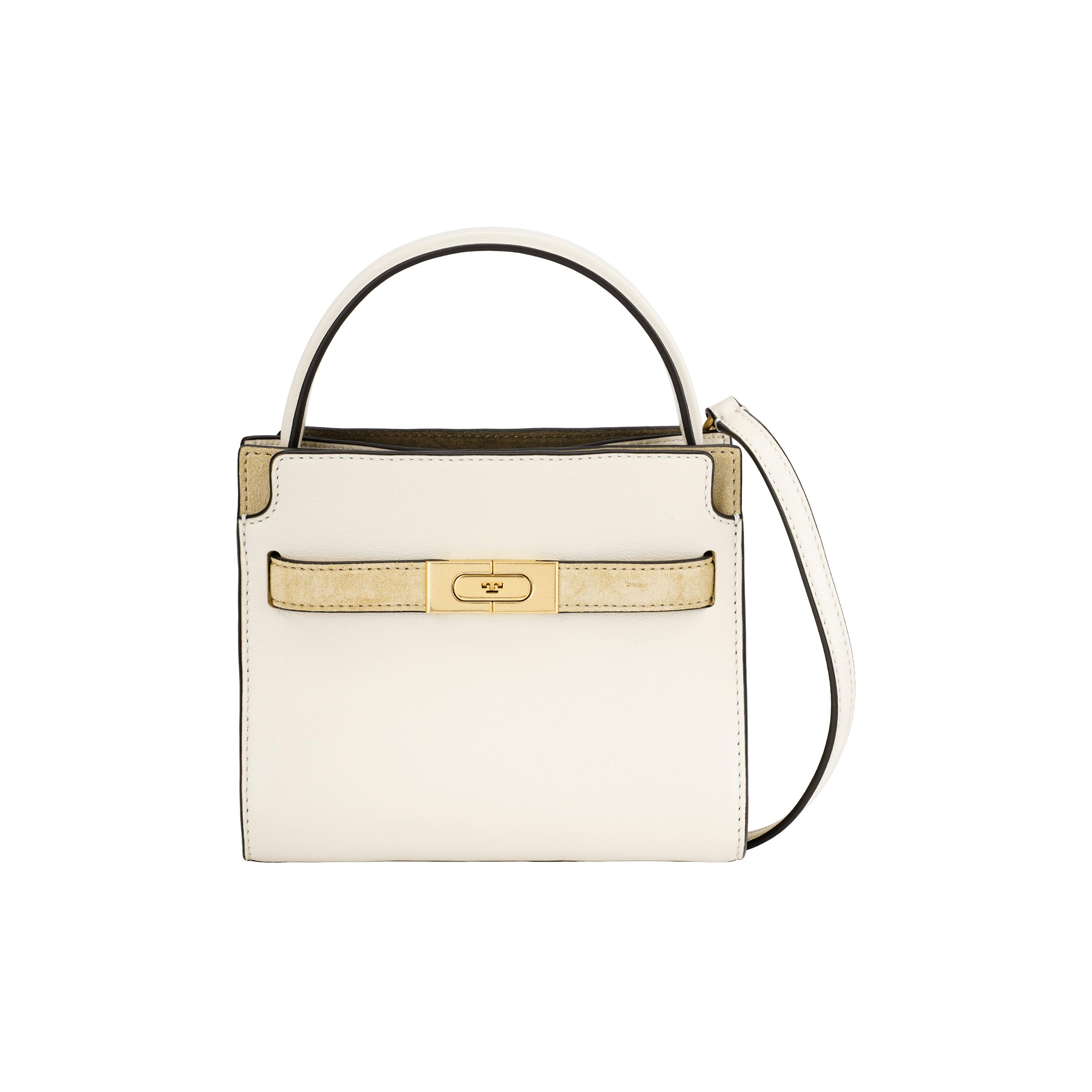 

Tory Burch Lee Radziwill Button Closure Mini Leather Handbag Women Handbag Beige 80673-122 Basic Set (Bag+Dust Bag)