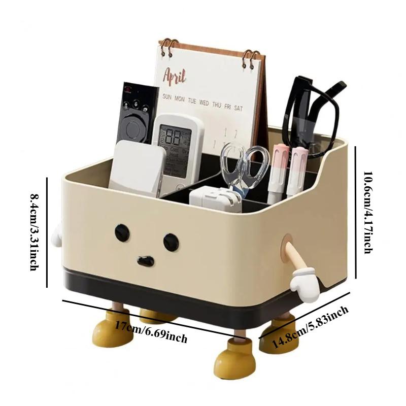 Creative Desktop Storage Box, Remote Control Stand, Large Capacity, Multiple Compartments, Multifunctional Stationery Storage
