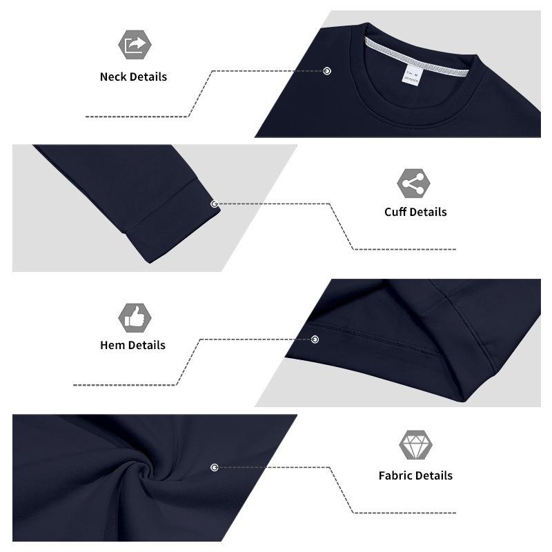 Men S Loose Fit Long Sleeve Crew Neck Solid Color Fleece Sweatshirt Fall Winter