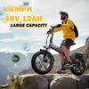Bicicleta Elétrica Dobrável PASELEC PX6 Bateria 48V 12Ah Motor 750W Velocidade 50KM/H Autonomia 80KM Pneu Largo 20x4.0 polegadas Ebike para Adultos para Deslocamento Urbano