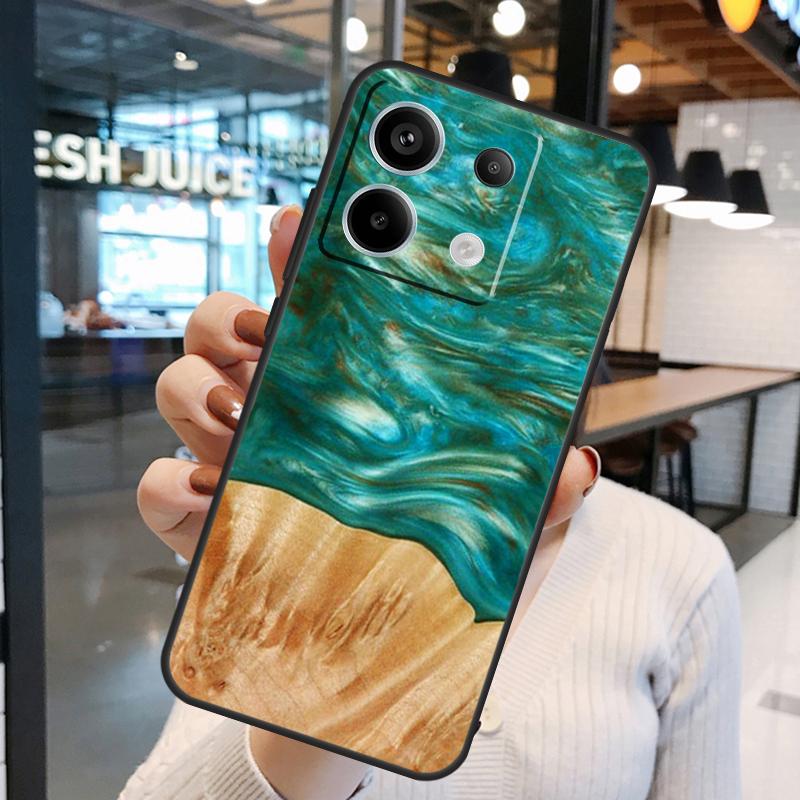 Traveler Protective Wood Resin Case For Xiaomi Redmi Note 13 Pro 10 11 12 14 15 Pro Plus Redmi 15C 14C 10C 12C 13C 15 Cover