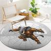 AnimalHeroes Round Area Rug,Carpet Rug for Living Room Bedroom Sofa Playroom Decor,Non slip Floor Mat