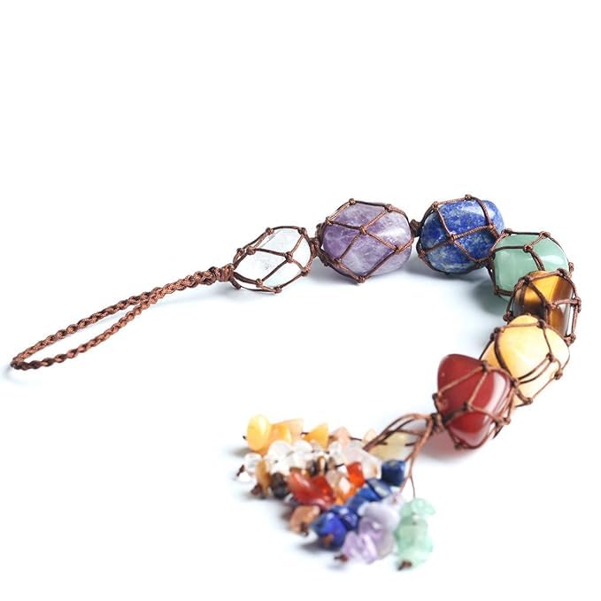 7 Chakra Handmade Crystal Window Car Hanging Ornament, Home Décor - 3 Piece