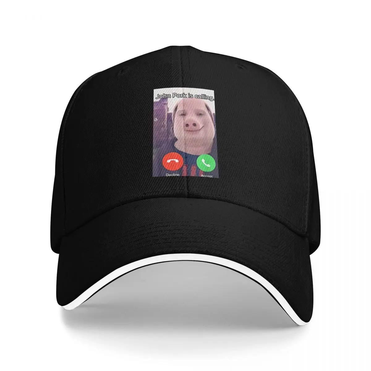 John Pork Is Calling Funny Answer Call Phone Outdoor Adventures Summer Hat Women s Cap Cap Unisex Summer One Size