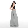 2026 Spring Low-Waist Drawstring Zipper Loose Drape Casual Pants