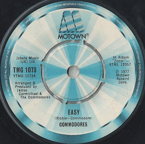 

7inch Record COMMODORES - Easy TMG1073 Motown 1977 UK Soul/Funk Used