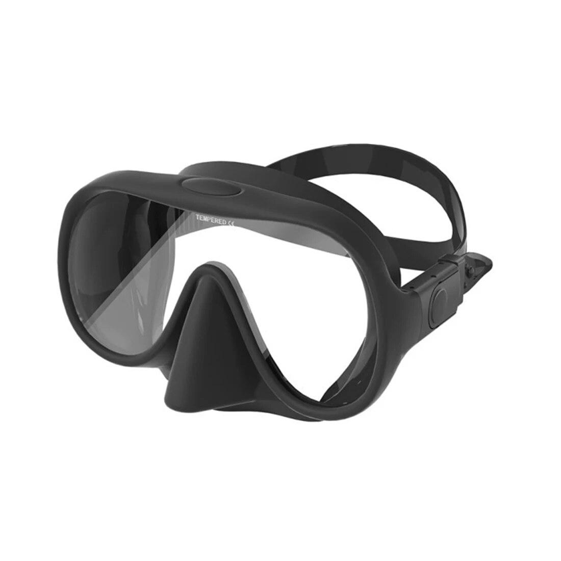 

Дайвинг Сноркелинг Регулируемая пряжка Силиконовая формованная маска для плавания Закаленное стекло Очки для дайвинга Профессиональная маска для подводного плавания чёрный