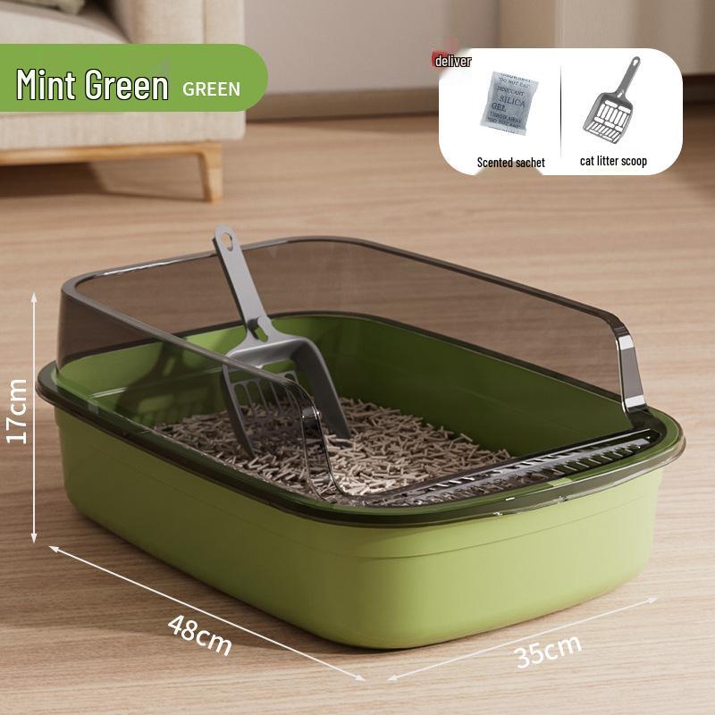 

Высокий полузакрытый кошачий туалет с лопаткой и дезодорирующим мешком