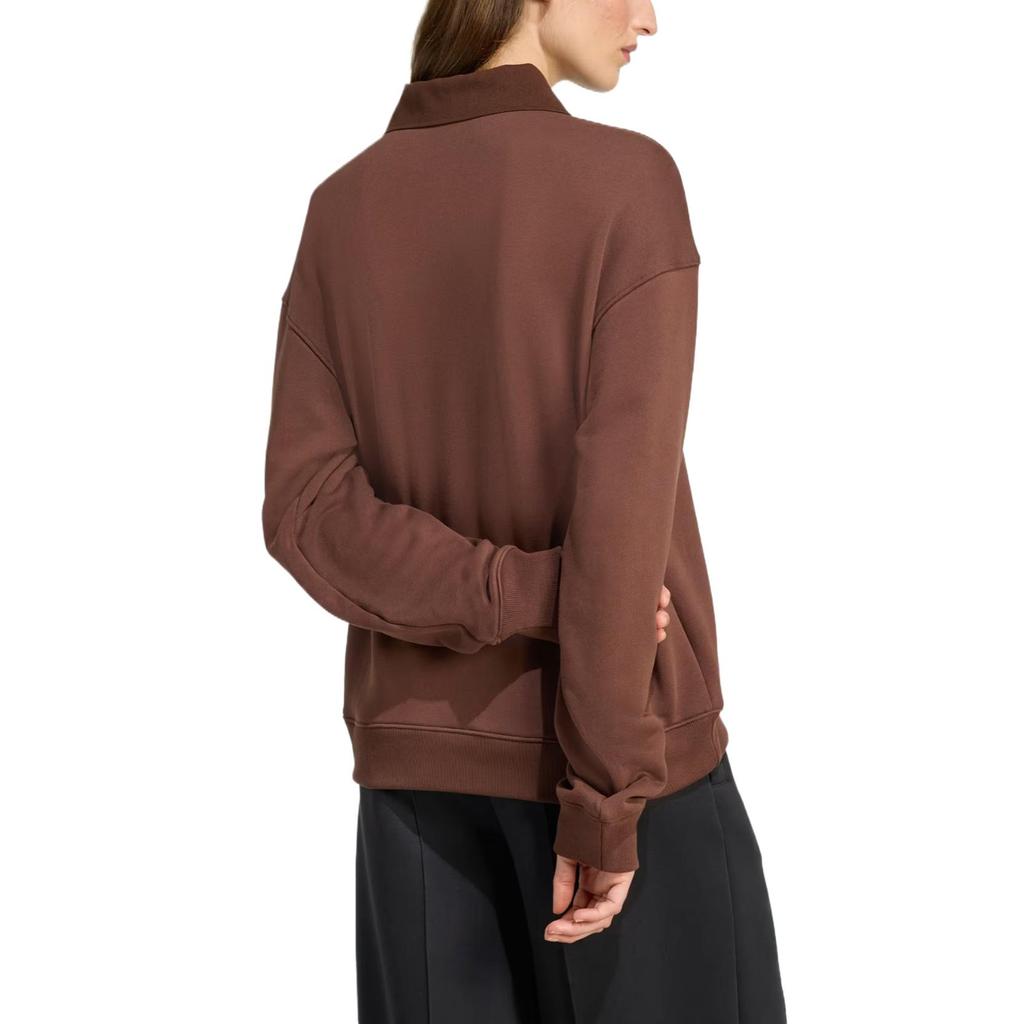 Adidas Originals Polo Collar Solid Color Letter Long Sleeve Sweatshirt Women Sweatshirt JZ0879