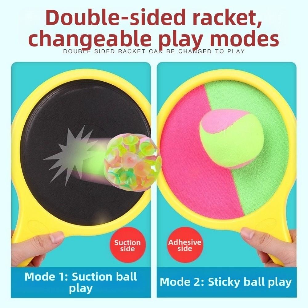 Tennis Style Toss and Catch Ball Set Disc Paddle Throwing Toy Ball  Yard Activities