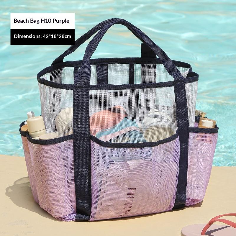 Handliche Strandtasche Große Kapazität Reise Badeanzug Aufbewahrungs-Organizer Tragbare Tote Tasche Schwimm-Netz Tasche für den Urlaub Neue Sporttasche
