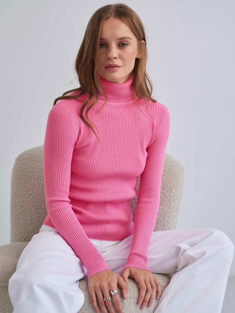 Women s High-Neck Knitted Pullover / Base Layer