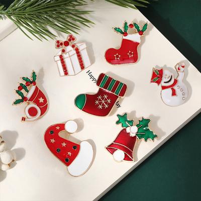 1PC Luxury Exquisite Christmas Decoration  Fashion Jewelry Gift  Party Christmas Brooch Pin