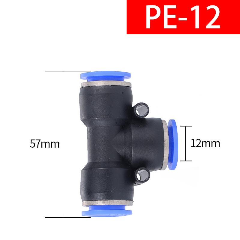 PE Air Connectors 4mm 6mm 8mm 10 12MM Pneumatic Fitting Quick Connect Slip Lock Tee 3Way Plastic Pipe Water Hose Tube Connector
