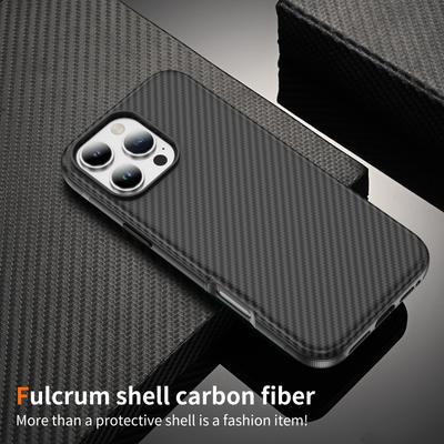 For iPhone 16 Pro Max Skin-touch Case Carbon Fiber Texture PC + TPU Back Cover Compatible with MagSafe