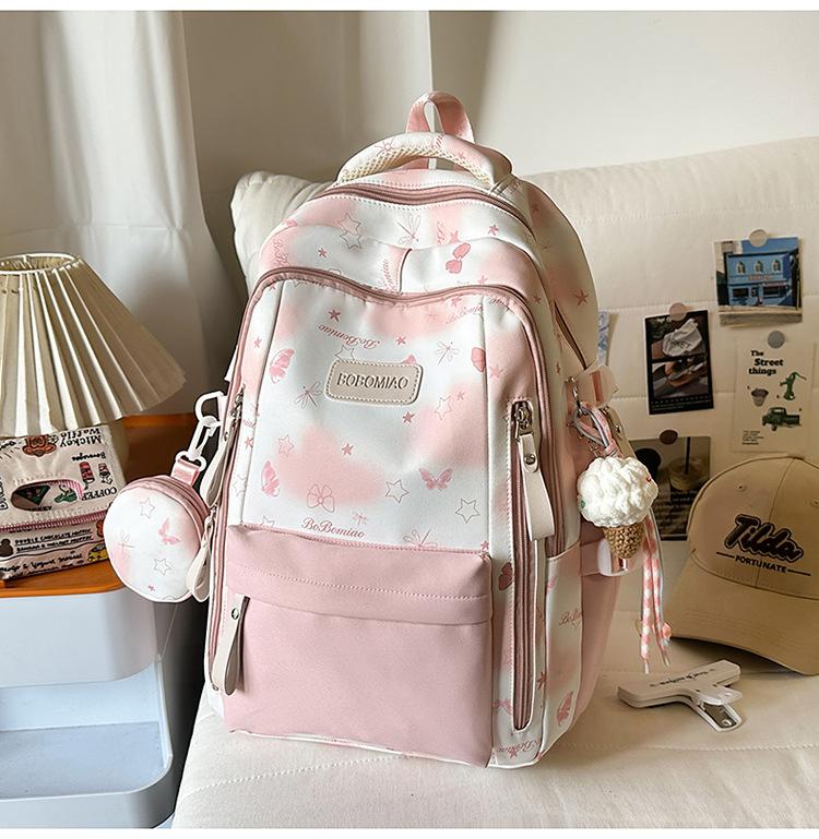 Cartable grande valeur petit frais doux fille sac à dos mignon dessin animé sac à dos grande capacité collège étudiant sac d'école