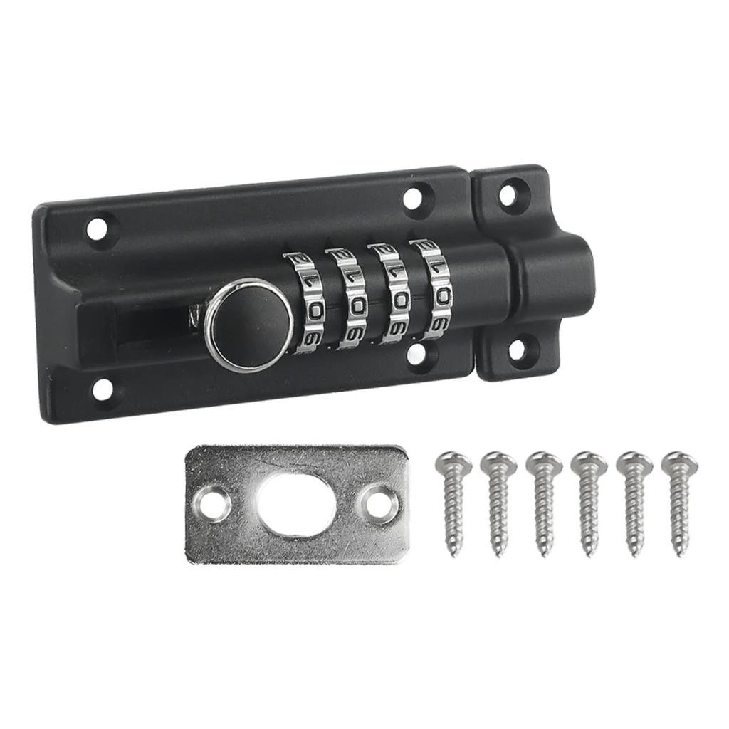 Lock Big Door Bolt Zinc Alloy Big Door Bolt Black Combination Latch Lock Black Gold Lock Black Gold Prevent Rust