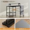 HLFURNITURE Gaming Desk L-Shaped with Adjustable Shelf Monitor Stand and Side Storage Pocket Gray