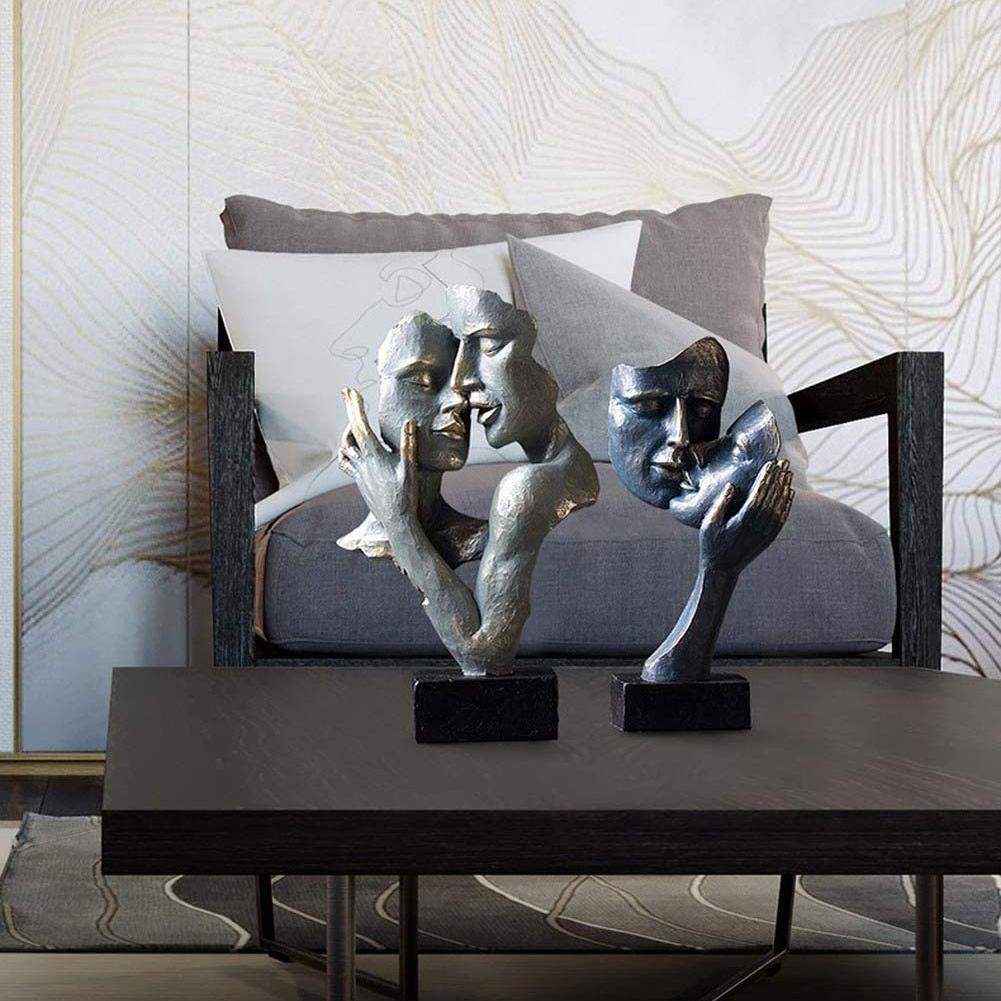 Modern Decorative Figurine - Decorative Sculpture Faces Lovers - FaceS