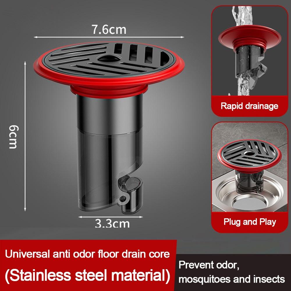 Bouchon de filtre de vidange en acier inoxydable, anti-reflux, bouchon de filtre de vidange de sol de douche, fournitures de salle de bains