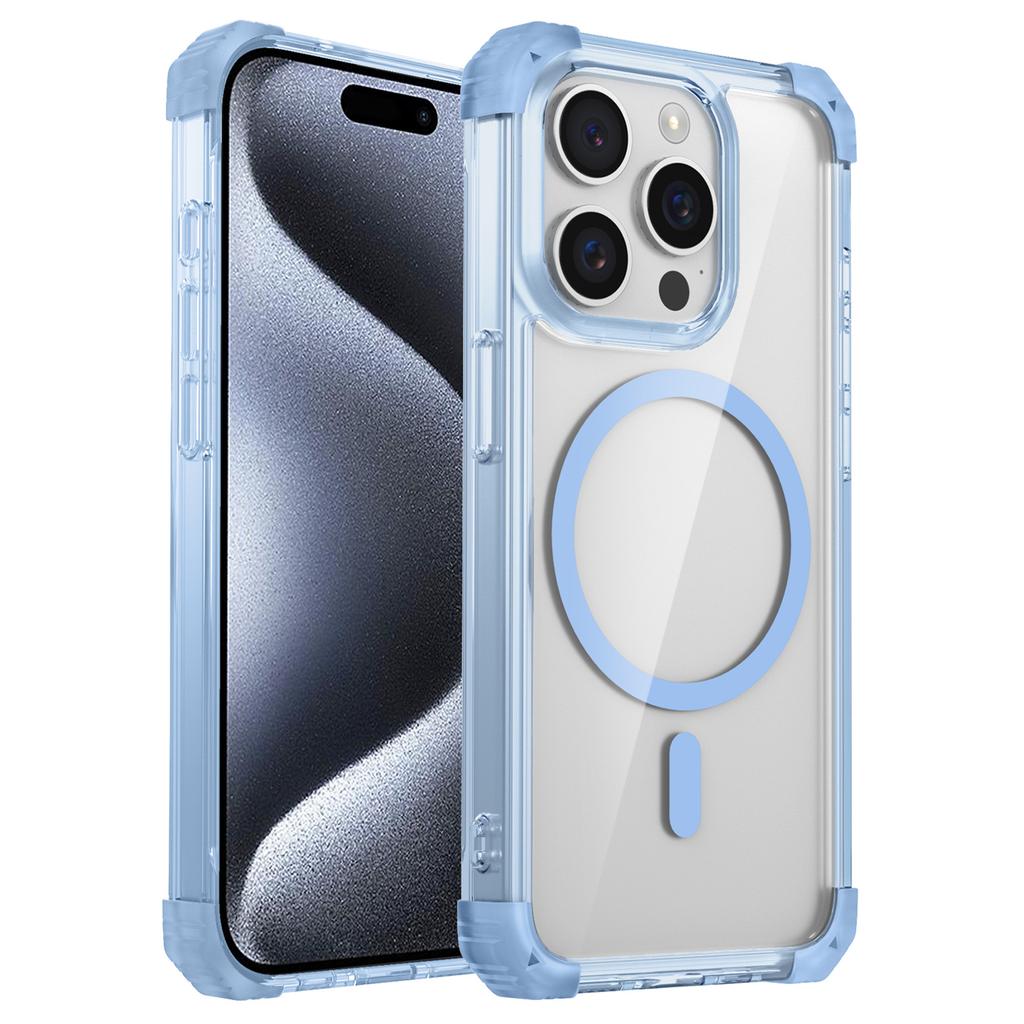 For iPhone 15 Pro Max Case TPU+PC Clear Phone Shell Compatible with Magsafe