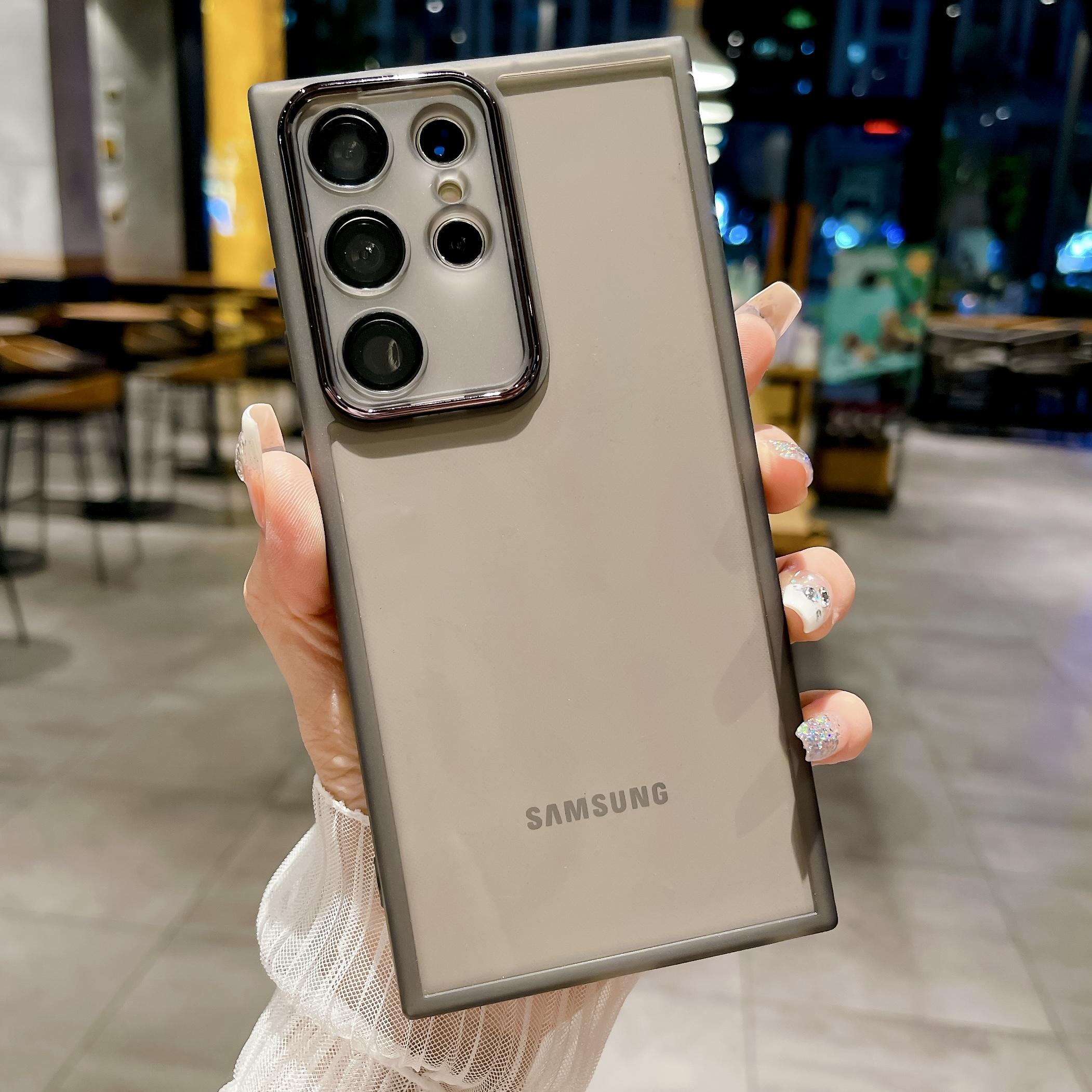

Прозрачный силиконовый чехол для телефона Samsung S25 FE Edge S24 S23 S22 S21 Ultra Plus 5G Ударопрочный Защита камеры Пленочное покрытие For S24 Plus