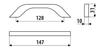 UU17 Handle, Soft Touch - Navy Blue, 128mm