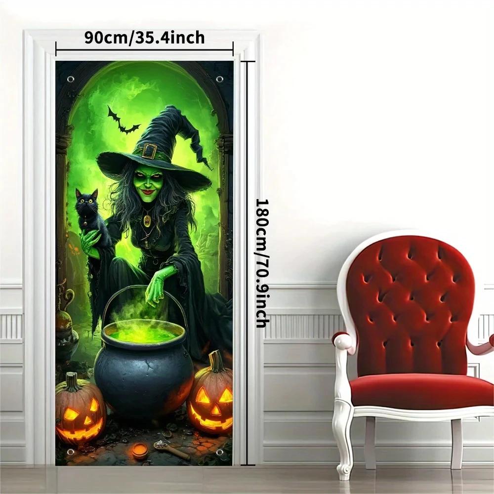 

Halloween Party Banner Backdrop Horror Killer Creepy Scary Zombie Nun Terror Ghost Theme Decorations Decor for Front Door 90x180cm