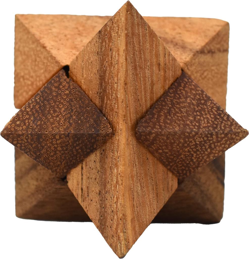 Star Puzzle, Large Wooden Puzzle, 3D Puzzle, Wooden Building Puzzle, Educational Brain Training, Made in Thailand [Parallel Import]