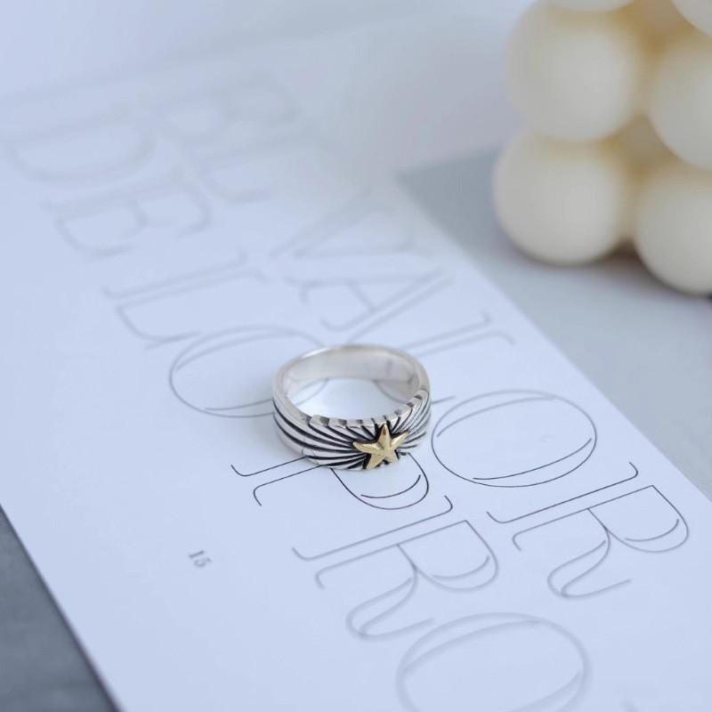 Fashionable Copper Geometric Ring Starburst Design Vintage Style Adjustable For Women
