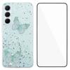 For Samsung Galaxy S25+ TPU Case WANLONFENG AW Series PVC Butterfly Epoxy Phone Cover with HD Film