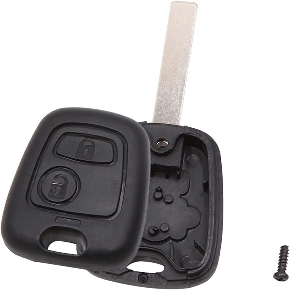 2 Buttons Key Shell Case Housing Replacement For Peugeot 206 VA2