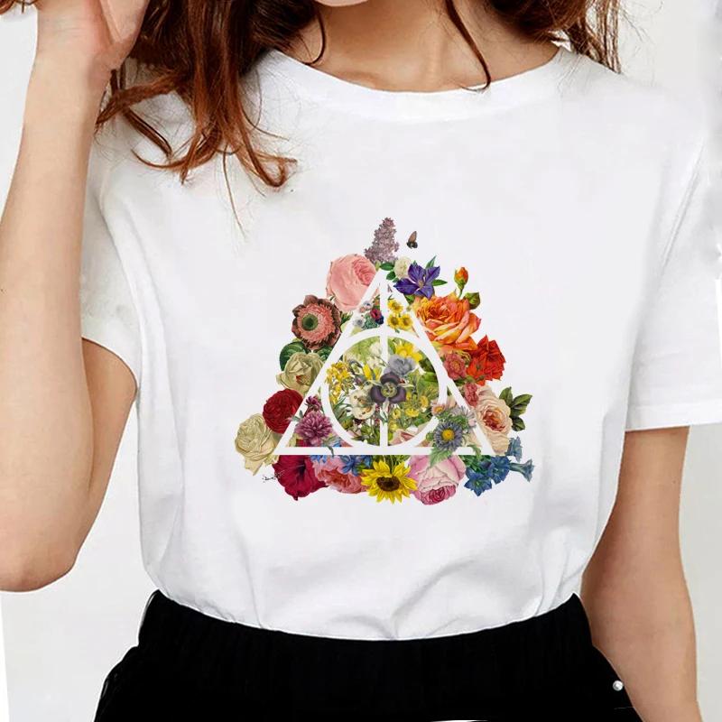 Three Brothers Tale Deathly Hallows Female T-shirt Funny Women Soft Casual White T Shirt Tops,Drop Ship