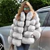 Chaqueta de piel sintética peluda y esponjosa para mujer, abrigo de visón grueso y cálido de invierno, Top de piel de zorro a la moda, prendas de vestir exteriores de manga larga para mujer