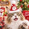 Knitted Yarn Christmas Pet Hat Soft Pompon Yarn Kitten Headwear  Winter Gathering